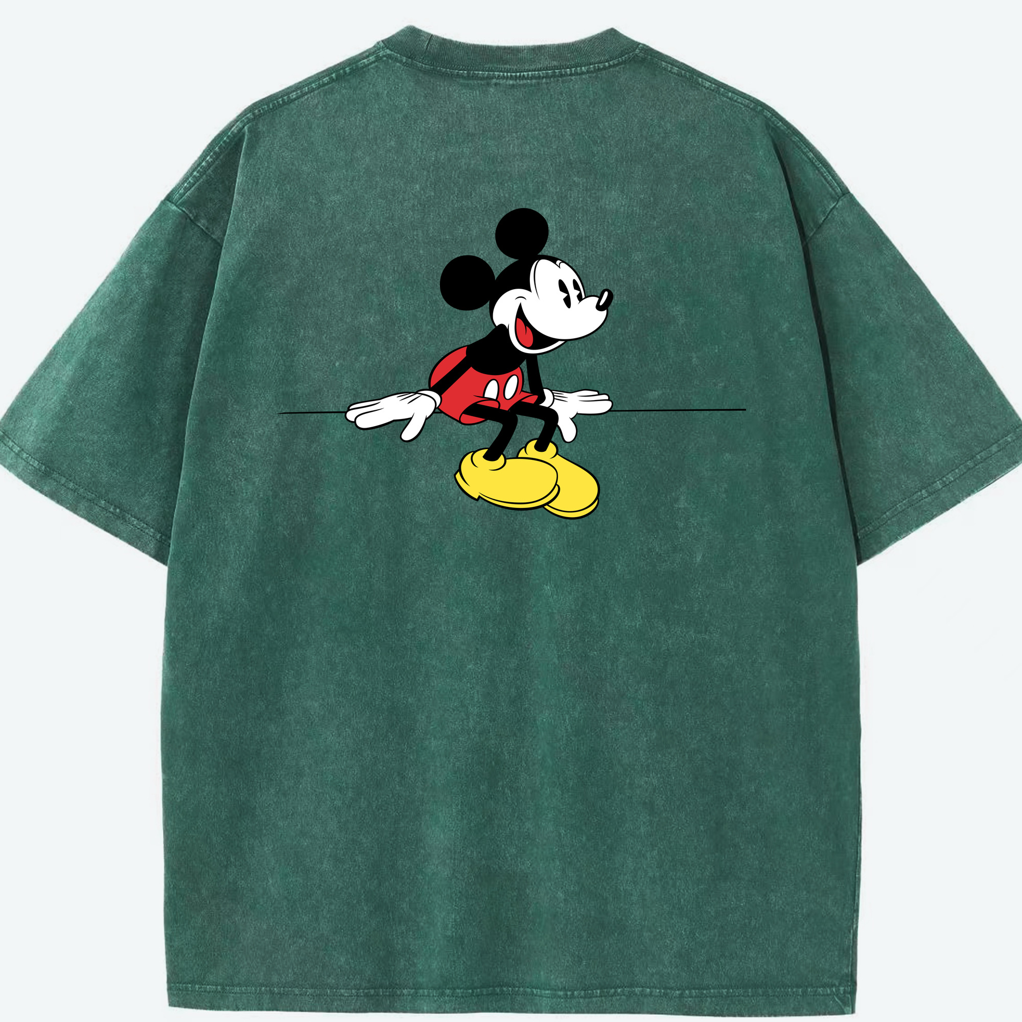 （画像用） ミッキーマウス Mickey Mouse 綿100% ヴィンテージ風 半袖Tシャツ（背面プリント）